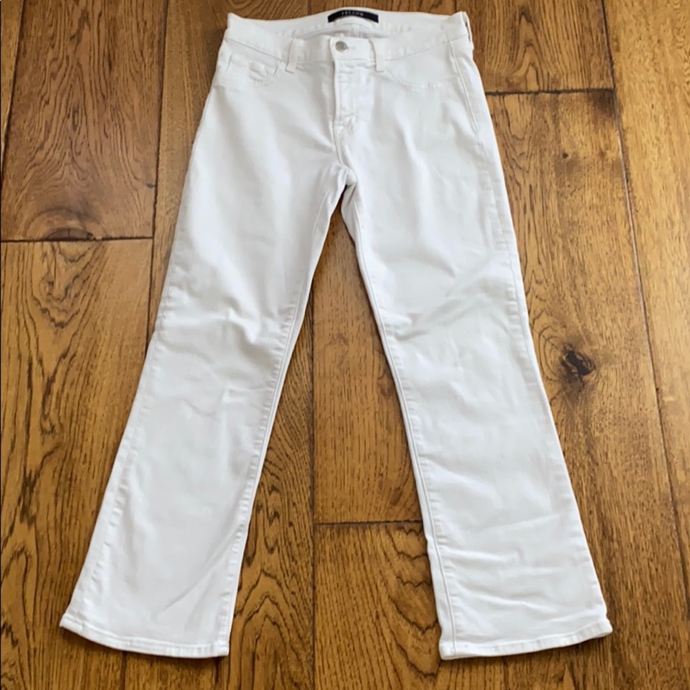 J Brand white flare jeans